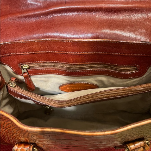 Brahmin Vintage Torey Tomago Croc Embossed Buckle Leather Top Handle Satchel - Picture 5 of 6